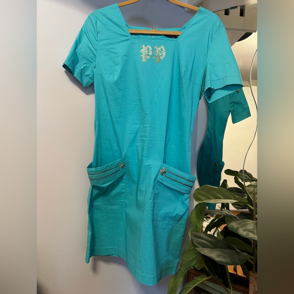 PHILIPP PLEIN DRESS STRETCHING SCULLS  COTTON BLUE SHORT SIZE S